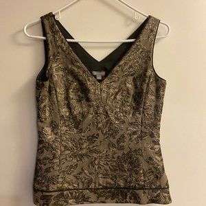 Anne Taylor Gold and Metallic Top; Size 0